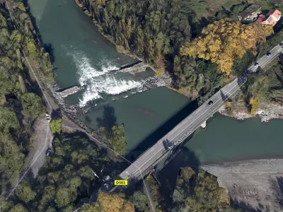 Vue aérienne du Pont d'Artiguelouve-Lescar (source Google Maps)
